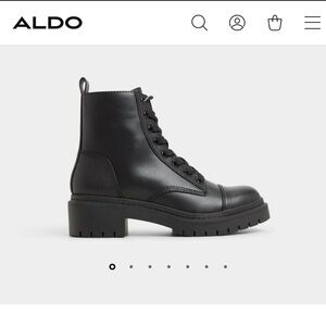 Aldo black leather combat boot